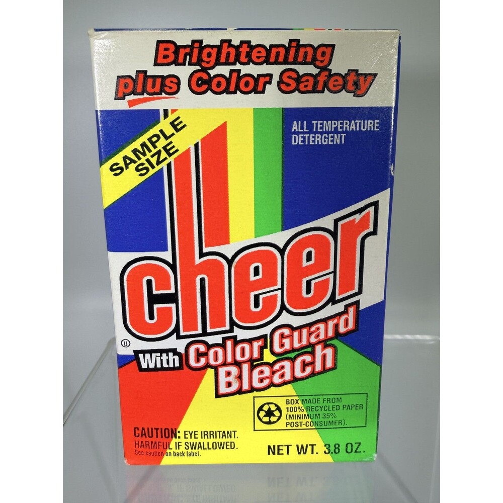 Vintage 1992 Cheer Detergent Sample Size Box Color Guard Bleach Advertising